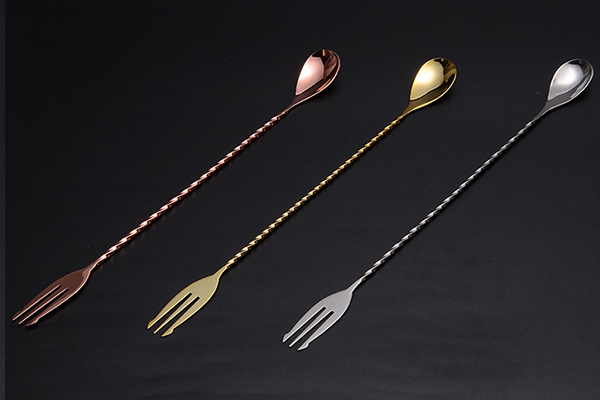 Stainless Steel Bar Spoon With Fork End