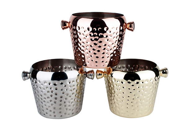 Stainless Steel Beer Hammered Ice Bucket 1L