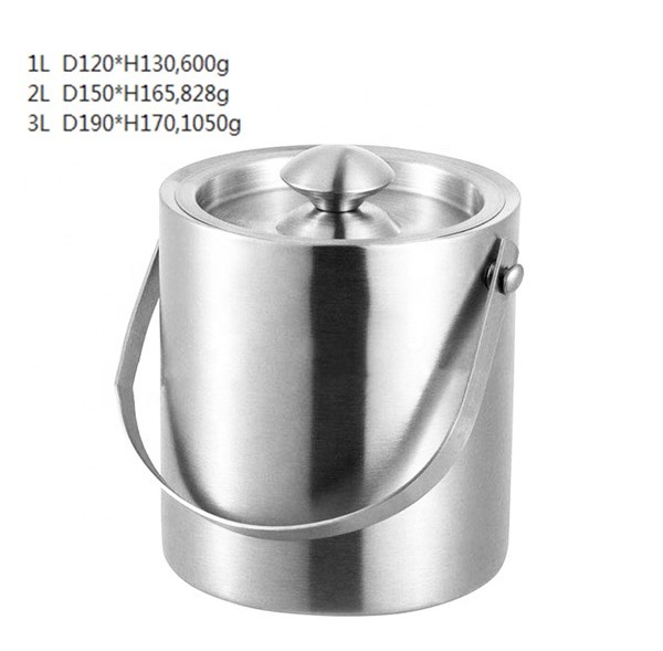 Straight Sided Double Wall Ice Bucket With Lid