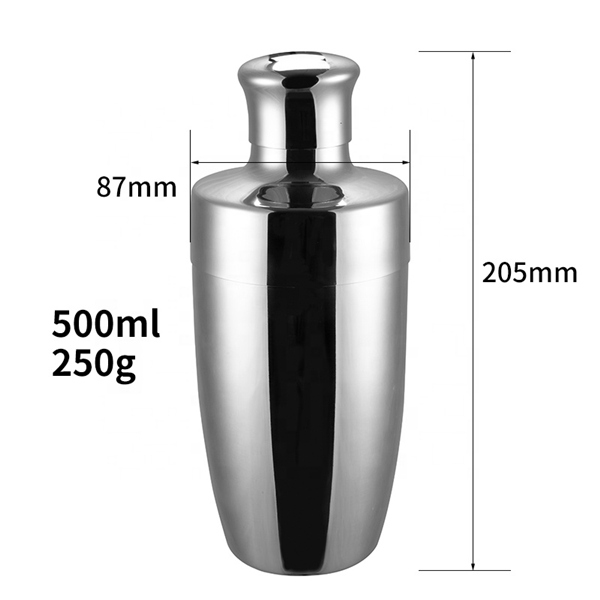 European Stainless Steel Cocktail Shaker 500ml