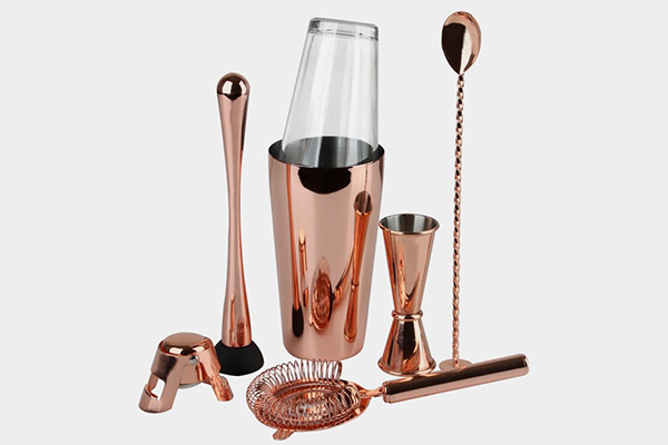 Copper Plated Cocktail Bar Tool Set